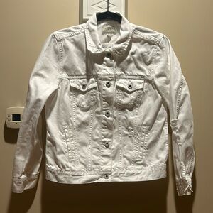 Lucky Brand White Distressed Denim Jacket - Size M